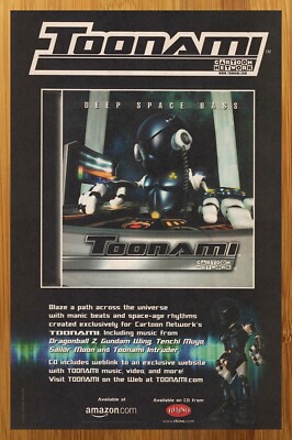 2001 Toonami Deep Space Bass CD Print Ad/Poster Thundercats DBZ Gundam Retro Art