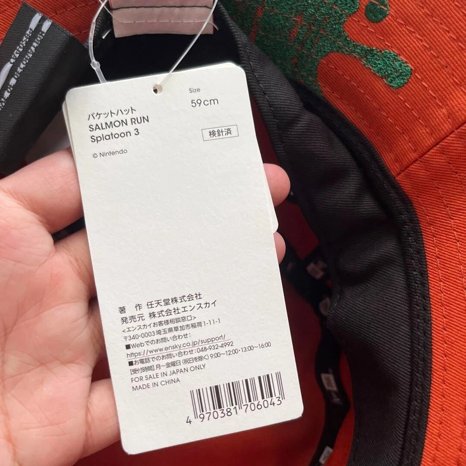 Sombrero Bucket SALMON RUN Splatoon 3 Nintendo TOKYO Talla Única 59cm NUEVO Foto 4 de 4