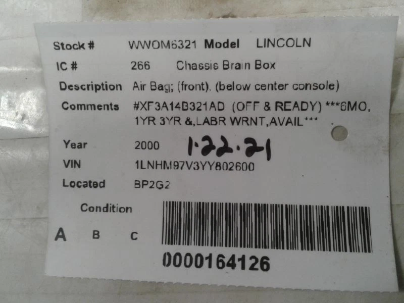 Chasis módulo ECM delantero compatible con 99-02 Lincoln Continental 627754 Foto 3 de 3