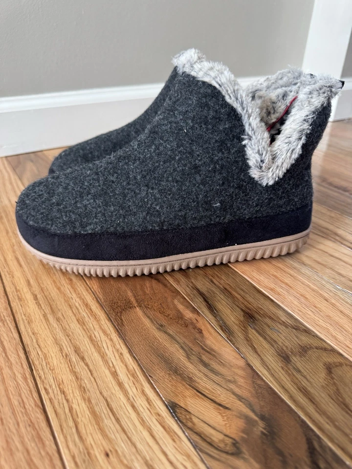 Botín Dearfoams Deluxe Dolly Fieltro Zapatilla Parte Inferior de Goma Para Mujer Talla 7-8 Foto 3 de 4