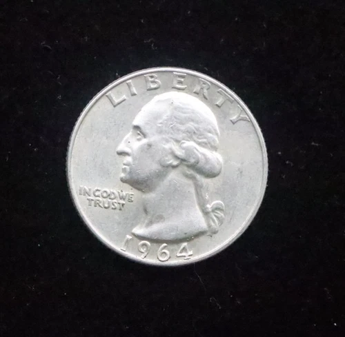 1964 Washington Quarter 90% Silver US Coin Philadelphia Mint Last Year