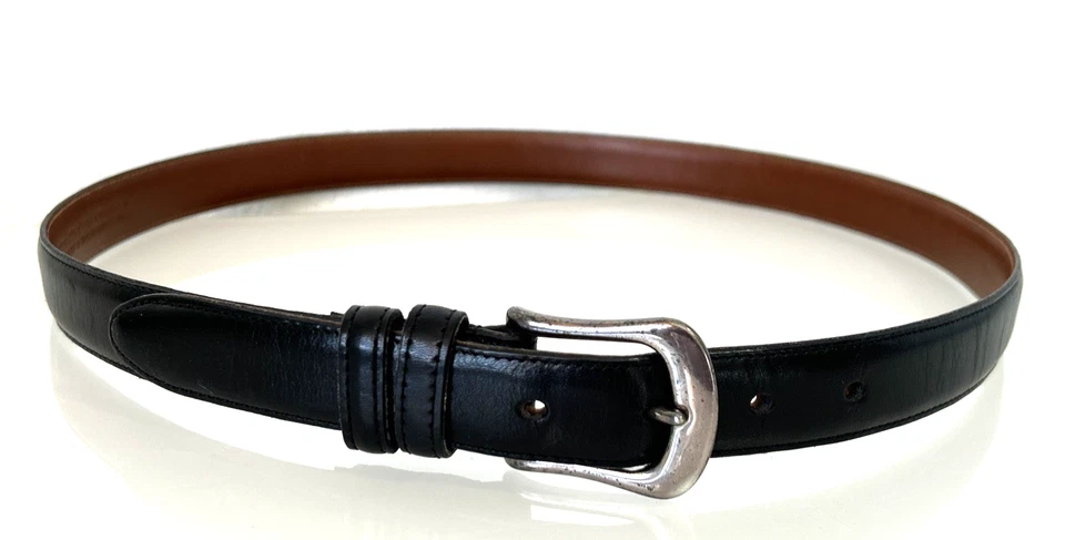 Cinturón de cuero COACH 5900 años 90 talla 36 negro tono plata hebilla hecho en EE. UU. EN MUY BUEN ESTADO Foto 3 de 4