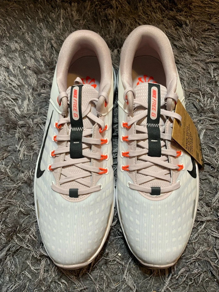 Nike Men’s 11.5 Free Golf NN Shoe White/Phantom/Orange/Black FN0332-100 NEW - Image 4 of 4