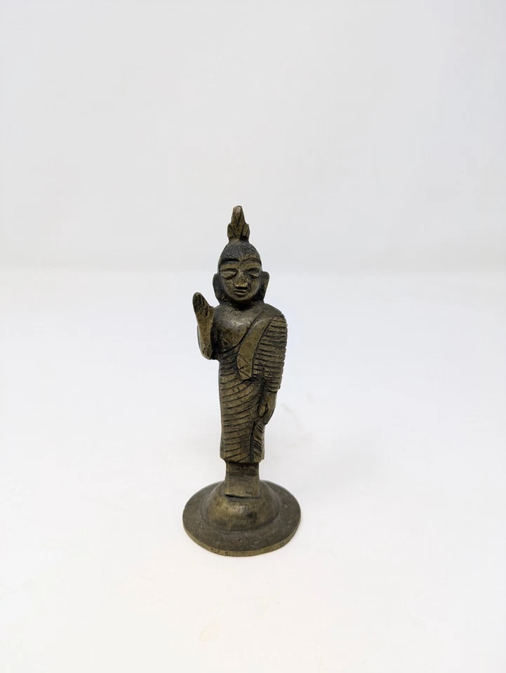 RARO Antiguo Buda de Sri Lanka de latón (siglos XVII-XVIII) Foto 3 de 4