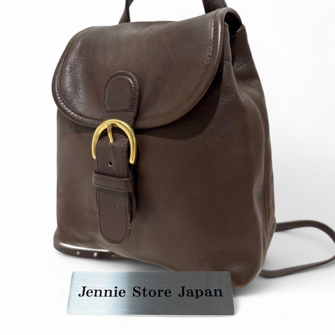 COACH Vintage 4152 Dark Brown Leather Mini Backpack Drawstring USA Import from Japan