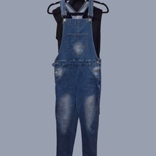 KidsCool Space Denim Bib Overalls Youth L 14-16 Sz 170 Adjustable Straps