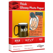 100 Sheets Thick Glossy Photo Paper 300gsm Heavyweight Inkjet 8.5x11 Inch