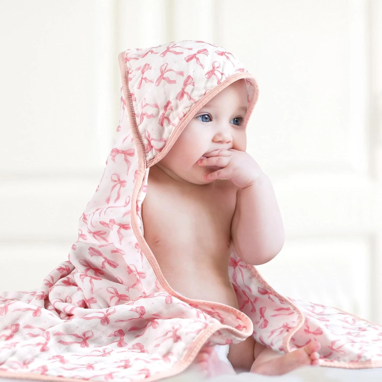 2 Pack Pink Bow Baby Towels Newborn 100% Muslin Cotton Bath Towel Hood Babies
Opens in a new window