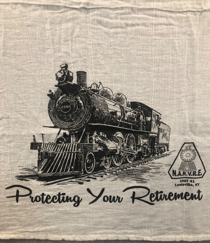 Union Railroad Tea Towel Fabric Train Graphic Louisville KY N.A.R.V.R.E. #1 - Picture 2 of 5