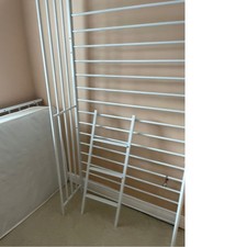 Bunk Bed Frame Single Loft Sleeper Bed Metal with Two Drawers Ladder Guardrail