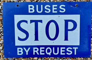 BUS STOP Approx 48 x 31cm Double Sided Metal
