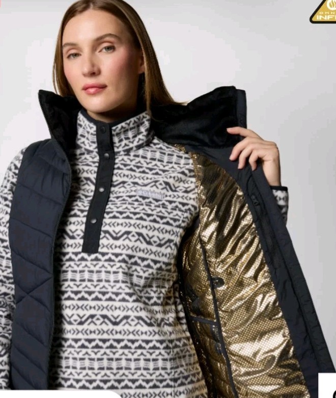 Columbia Women's Joy Peak II Omni Heat Infinity Gold Vest Black Sz