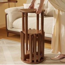 YQJJGL 4PCS Wood Stools, Rustic Stool, Wooden Chair, Kitchen Stools, Stackable R