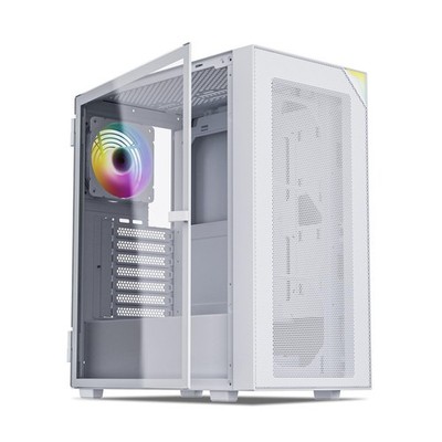 Vetroo AL800 Mid Tower ATX PC Computer Case - Door Opening Design White 