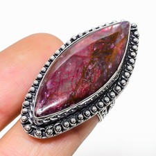 Natural Labradorite Gemstone 925 Sterling Silver Ring Size 7 r890