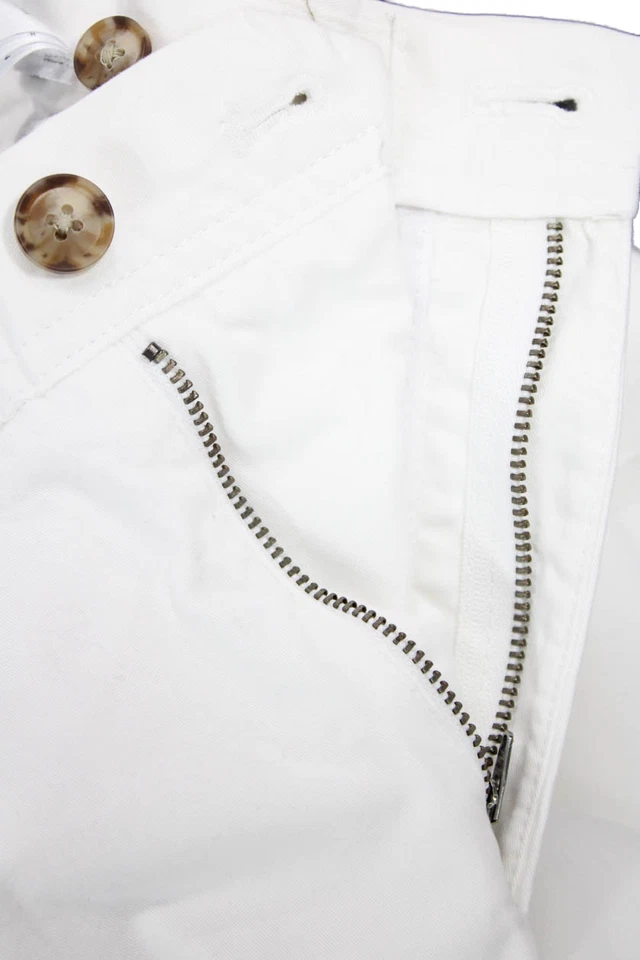 Pantalones de mujer Reiss de algodón de tiro alto ajustados de pierna recta blancos talla 30 Foto 4 de 4