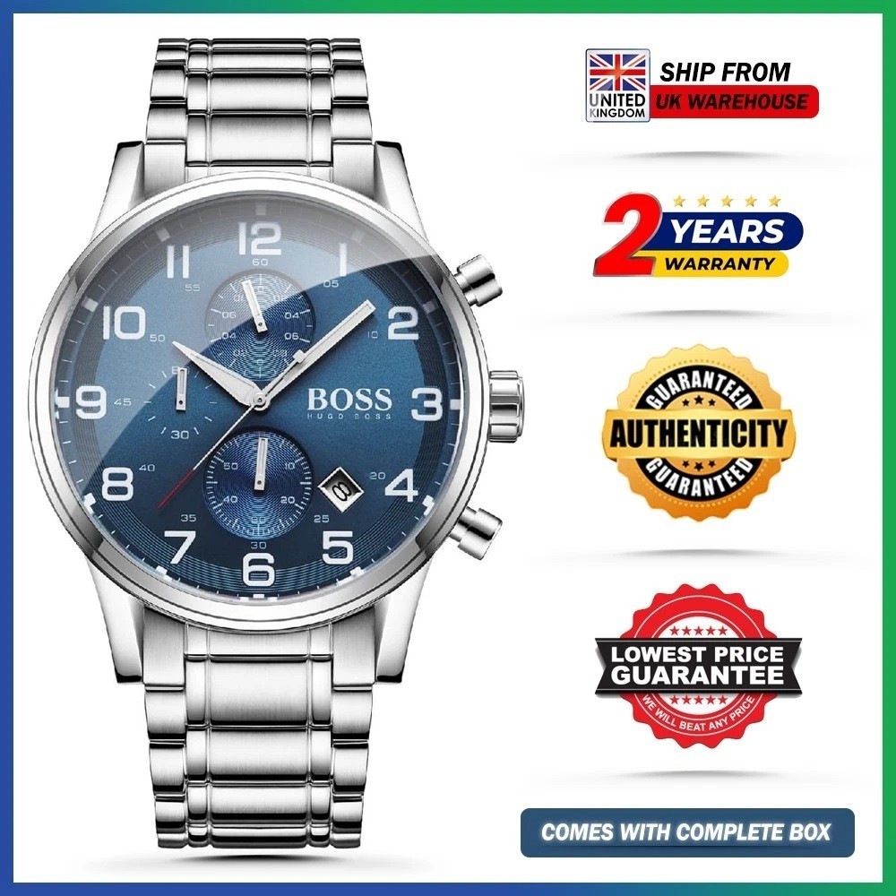 HUGO BOSS Aeroliner 1513183 Blue Dial Silver Chronograph  display picture 3
