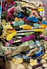 Embroidery Floss Thread Over 100 Skeins Various Colors And Types Vintage