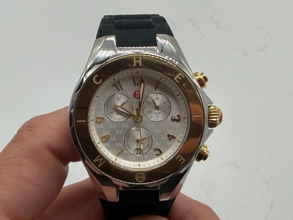 Reloj para mujer Michele Deco Tahitian Jellybean correa de silicona negra Foto 4 de 4