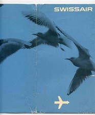 1950's Swissair Folder with DC-7C Postcard, Passenger Reply Form and Envelope 