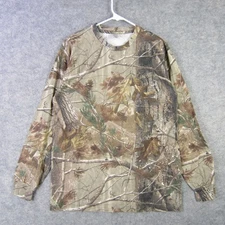 Realtree Shirt Mens Large Camo Long Sleeve Hunting Outdoors Woodland Graphic