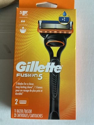 Gillette FUSION 5 Men's Razor 1 Handle + 2 Blade Refills-NEW!!!