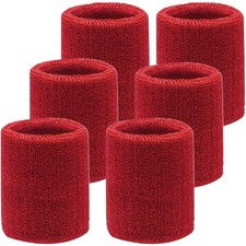 6 Pack 4 Inch Wrist Sweatbands Tennis Wrist Bands Absorbent Sweat Band for Me...