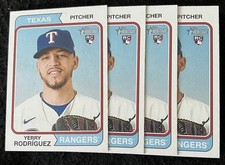 2023 Topps Heritage -  #320 - Yerry Rodriguez - RC - Rangers -  Lot Of 4 - NM/M
