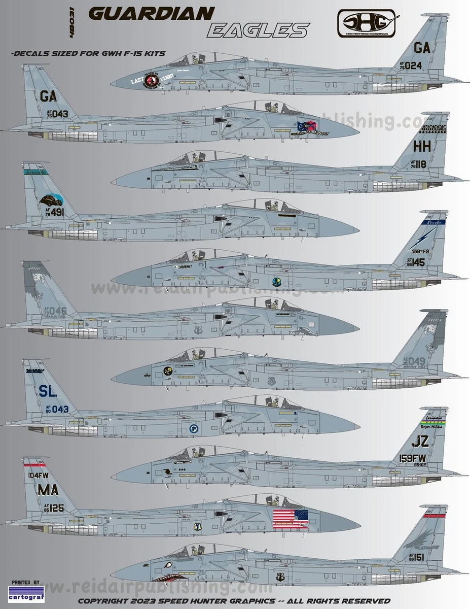 Speed Hunter Graphics 1/48 decals F-15 Guardian Eagles for GHW