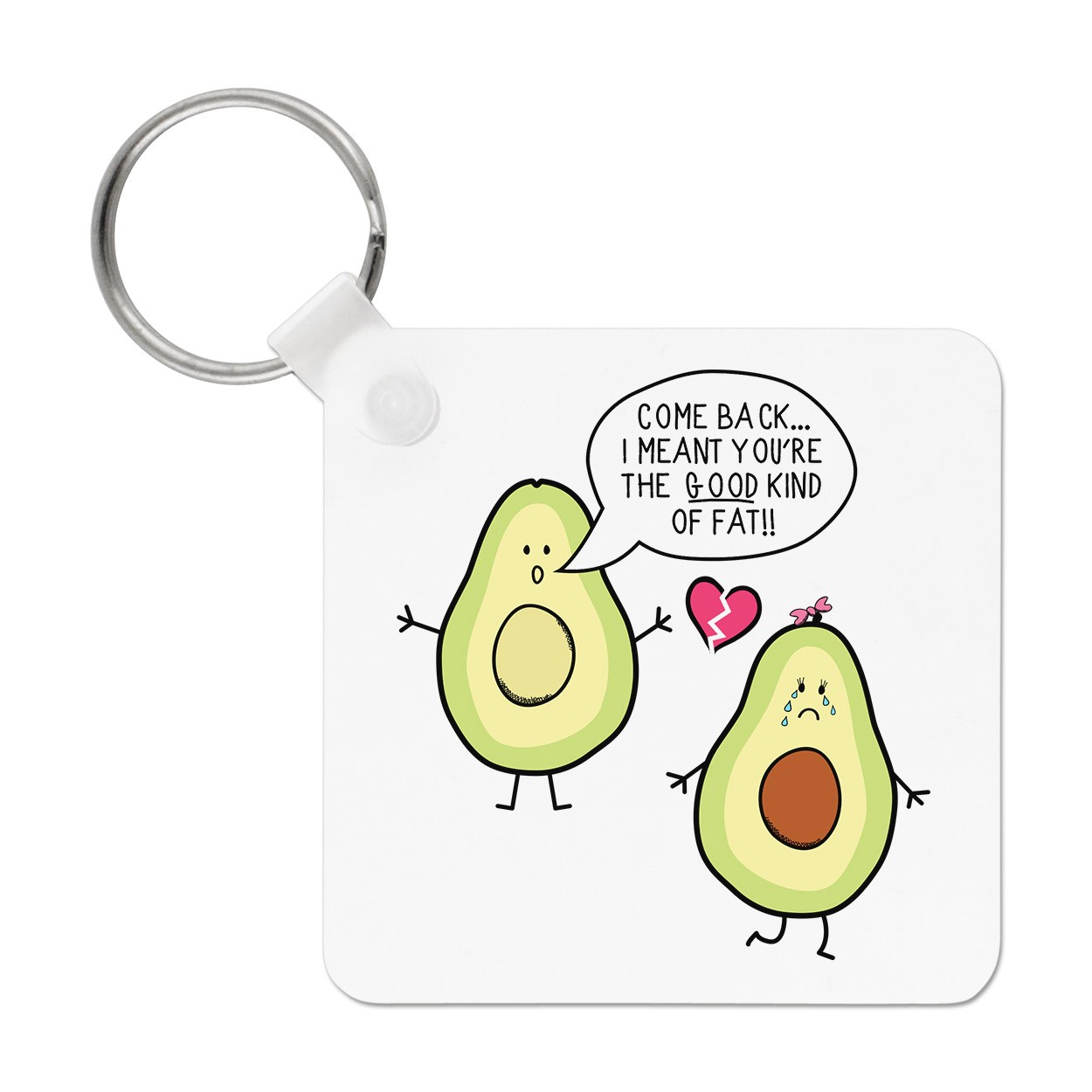 Avocado The Good Kind Of Fat Keyring Key Chain - Valentine's Day Funny