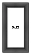 5x12 Frame Black Picture Frame Complete Modern Photo Frame UV Acrylic, Acid Free