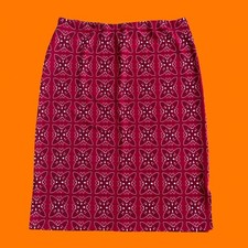90's vintage red bandana paisley print bodycon mini skirt LARGE finesse
