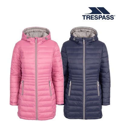 Trespass Damen wattierte Jacke längere Länge Wende Mavis