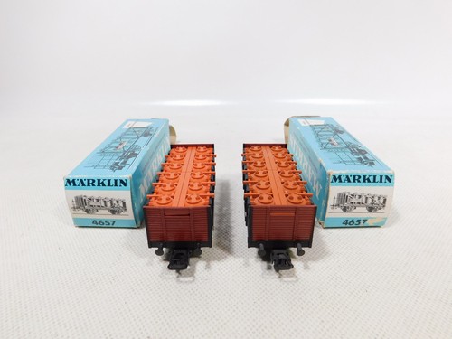 EA261-0,5# Märklin H0 AC 4657; 2x Säure-Behälterwagen DB ORANGE, (OVP?) 1968 - 第 5/5 張圖片