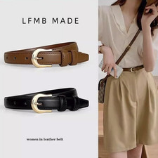 1pc PU Leather Summer Belt Brown Thin 2cm Simple Versatile Western Style - NEW