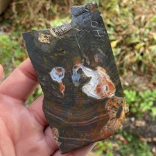 Cool Dark Banded Ohio Flint Slab 82 Grams