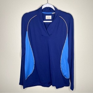 EP Pro Tour Tech Soft V-Neck Long Sleeve Pullover Golf Shirt