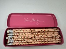 Vera Bradley Blush Pink Pencil Tin Set With 10 Patterned 2 Pencils