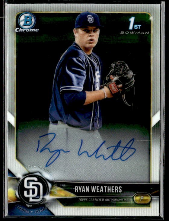L29,646 - 2018 Bowman Chrome Draft Autographs #CDARW Ryan Weathers Auto