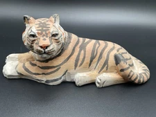 Hand Carved Hand Painted  Wood Tiger