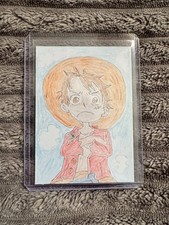 ACEO Originale, Rufy One Piece Anime, Mini Disegno Artistico, Fan Art