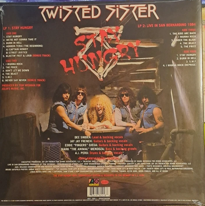 Twisted Sister- Stay Hungry Limited Edition 2LP Red Vinyl  NEW & SEALED - Image 2 of 3