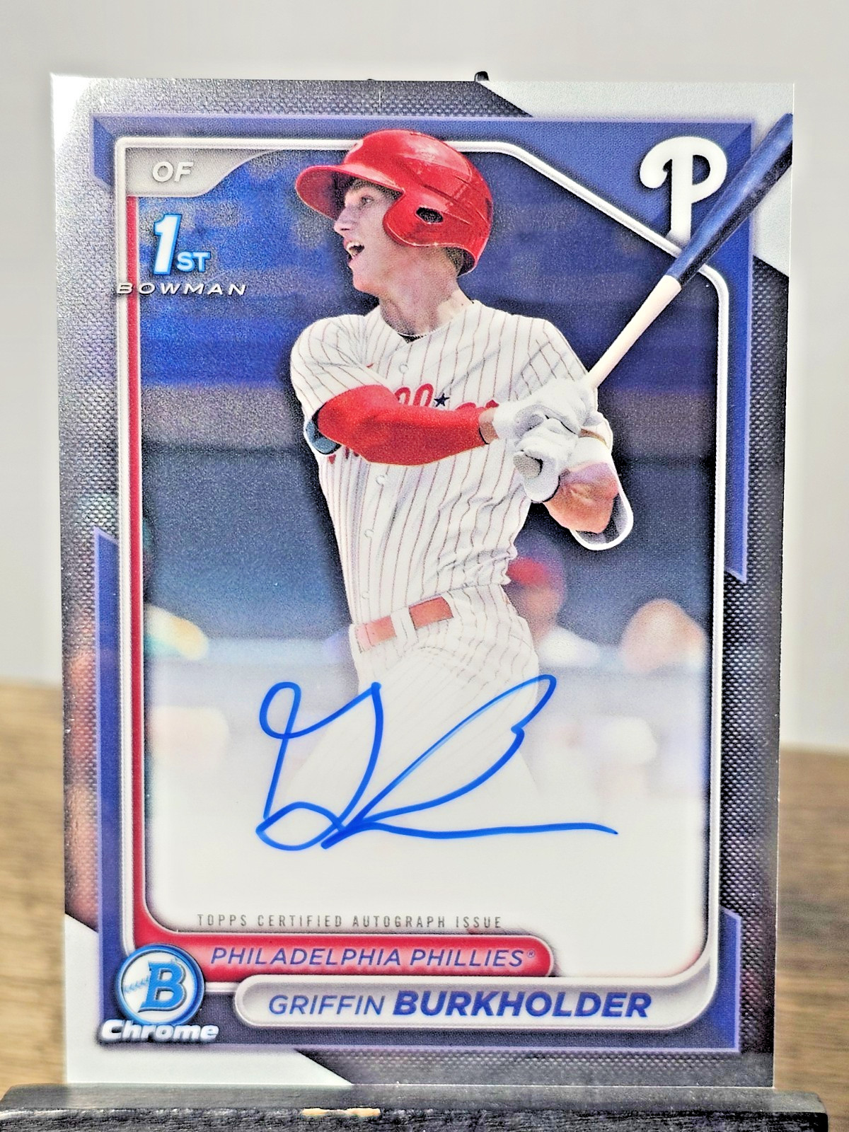 2024 1st Bowman Chrome Draft GRIFFIN BURKHOLDER On-Card Auto PHILLIES!!!
