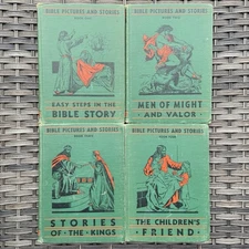 Bible Pictures And Stories 4 Book Series 1929 HC Pacific Press 4 Books Antique