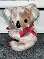 Vtg Small Russ Berrie 196 Christmas Kringle Koala Bear 6" Plush Holly Rare 1980s