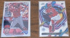 Zach Neto 2023 Topps Chrome Rookie 2 Card lot Angels USC34 #161. rookie card picture