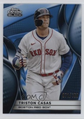 2025 Topps Chrome Black Blue Refractor 71/150 Triston Casas #110 6q5