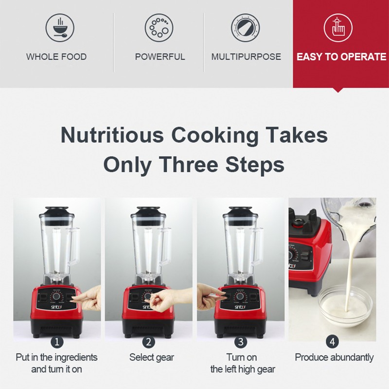 2L Commercial Food Blender Juicer Mixer Crusher Processor Grinder 4500W Maker UK