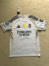 Adidas Real Madrid Home Shirt Slim Fit Size M Short Sleeve No 10 White/Gold