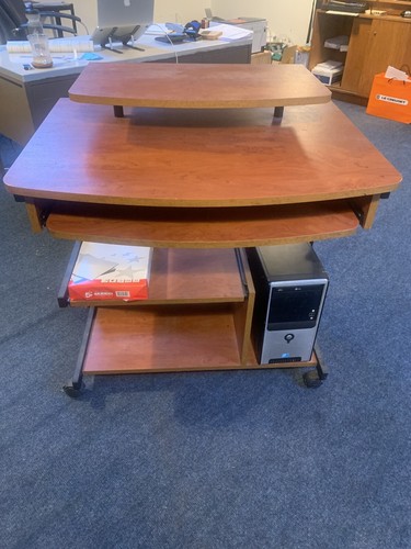 OFFICE Workstation Desk IT Computer Table 5 LEVEL 95cm OnWheels Study Desk BROWN - Picture 7 of 12